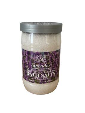 Lavender Dead Sea Bath Salts Reviving Calming 100% Natural Lavender Oil 34.2 Oz